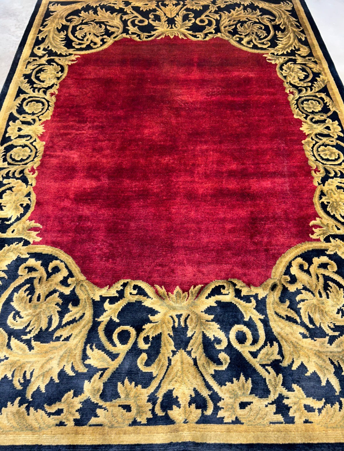 5'11"x8'8'' Hand-Knotted 100% Lamb Wool Pile Tibetan Area Rug - Area Carpet