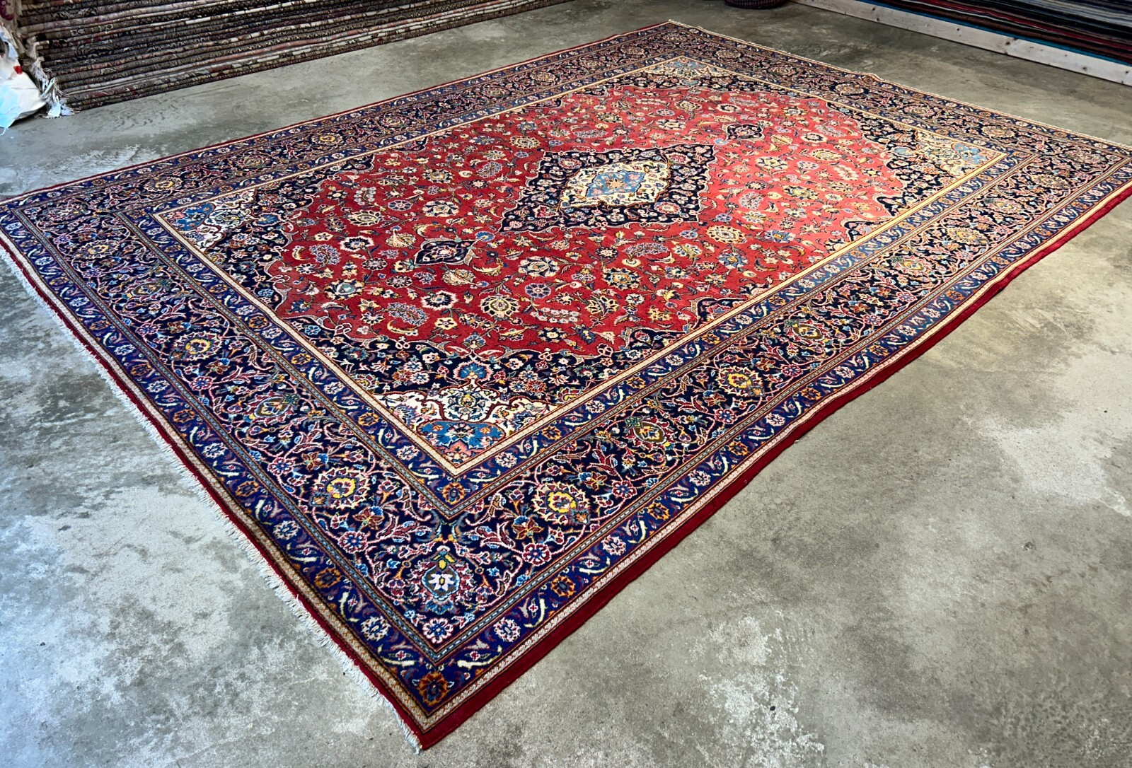 8'11"x12'4" Hand-Knotted 100% Wool Pile Kashane Rug
