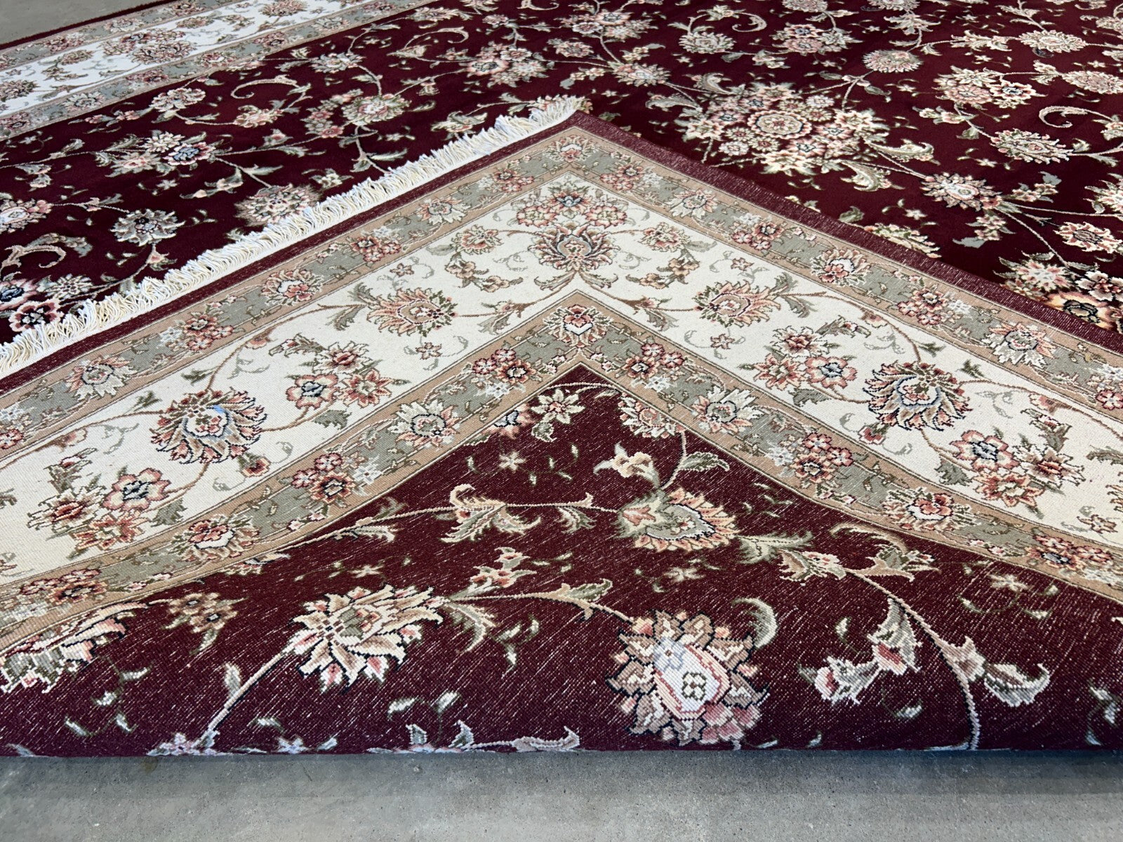 9'x12' Hand-Knotted Wool & Silk Pile SinoPersian Rug