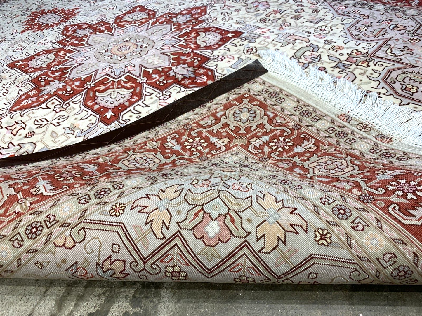 4'10"x6'8" Very Fine Hand-Knotted Wool & Silk Blend Tabrize Carpet - Area Rug