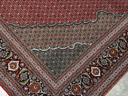 8'8"x11'3" One-Of-a-Kind Hand-Knotted Silk & Wool Tabrize Fish Style Rug