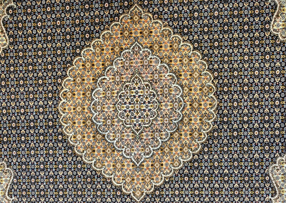 6'7"x9'9" Fine Hand-Knotted Wool & Silk Blend Tabrize Mahi Carpet - Area Rug