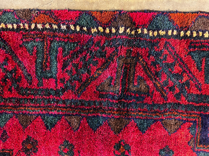 4'10" x 8'10" Hand-Knotted 100% Wool Pile Hamadane Area Rug - Carpet