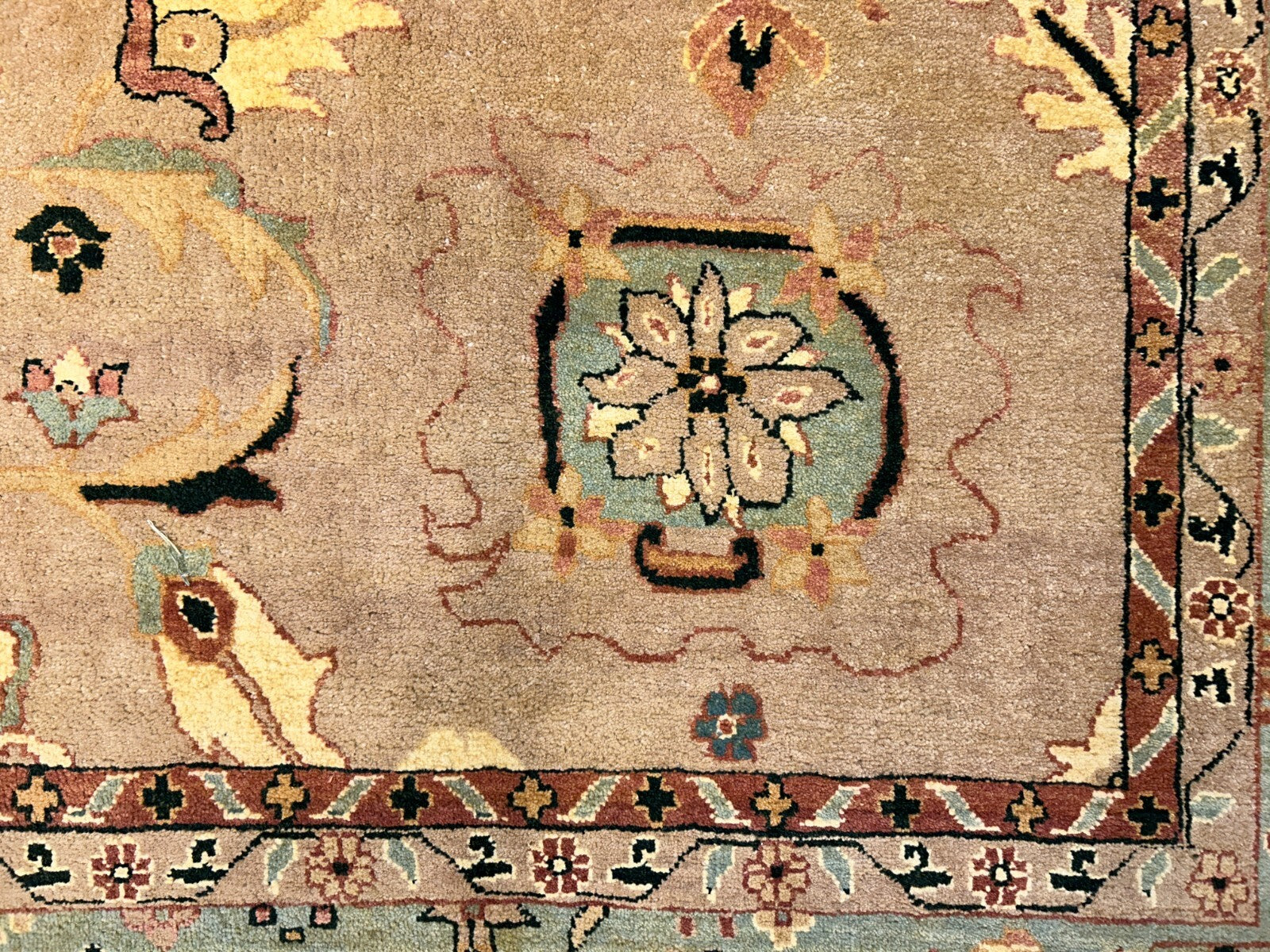 9'x12' Hand-Knotted 100% Wool Pile Hamadane Design Carpet - Area Rug