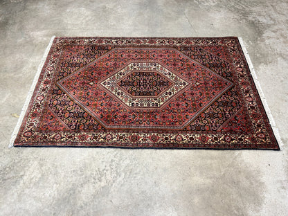 3'8"x5'7" Hand-Knotted 100% Wool Bidjare Carpet - Area Rug