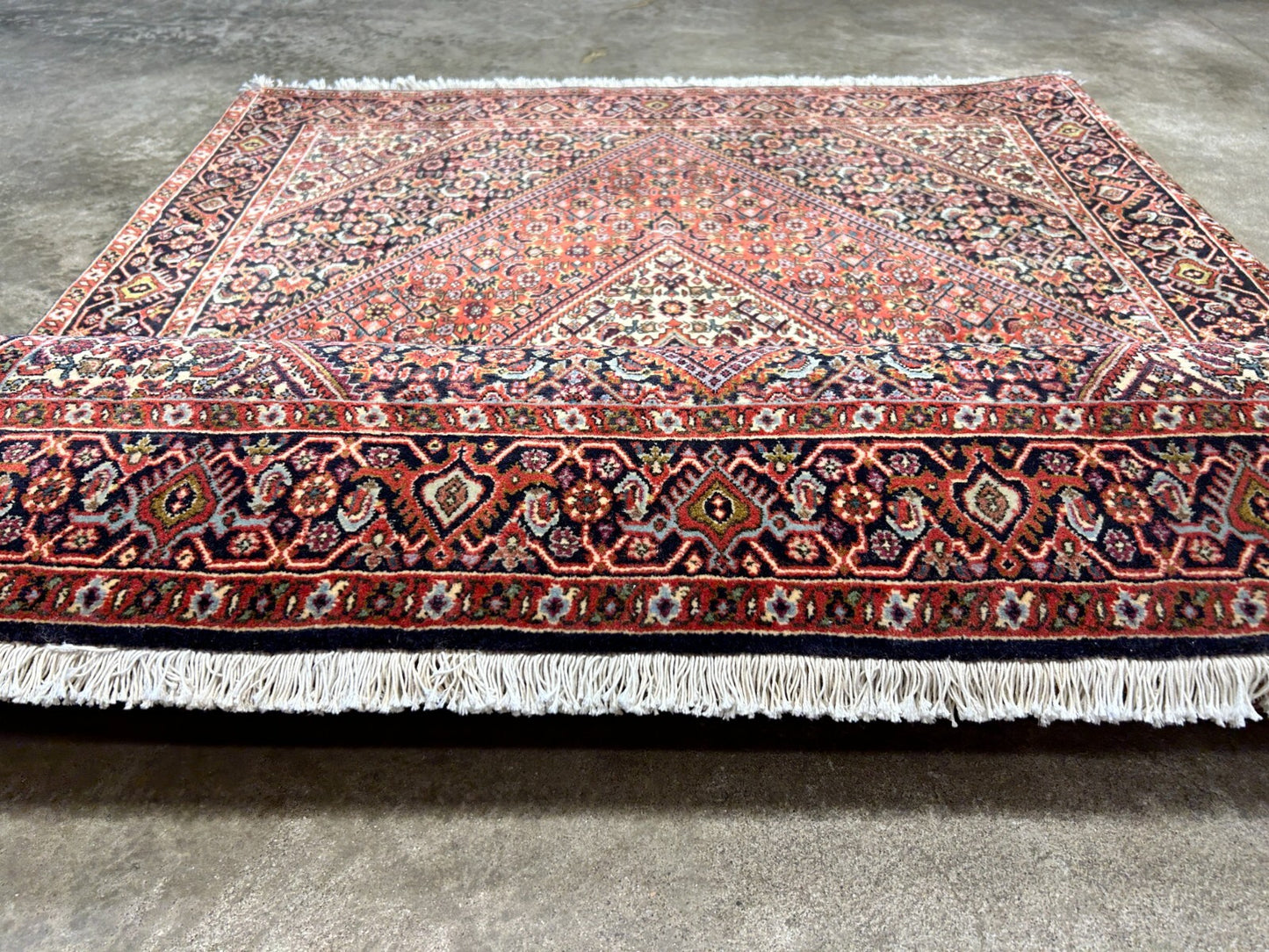 3'8"x5'8" Hand-Knotted 100% Wool Bidjare Carpet - Area Rug