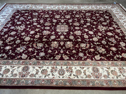 9'x12' Hand-Knotted Wool & Silk Pile SinoPersian Rug
