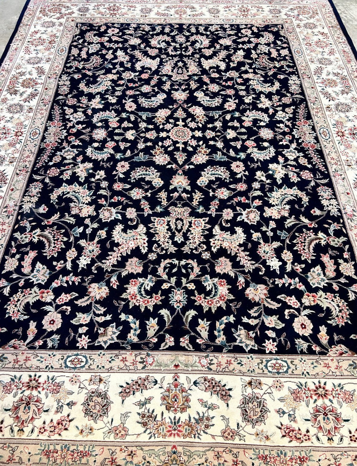 9'x12' Hand-Knotted Wool & Silk Pile Sinopersian Carpet - Area Rug