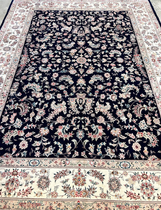 9'x12' Hand-Knotted Wool & Silk Pile Sinopersian Carpet - Area Rug