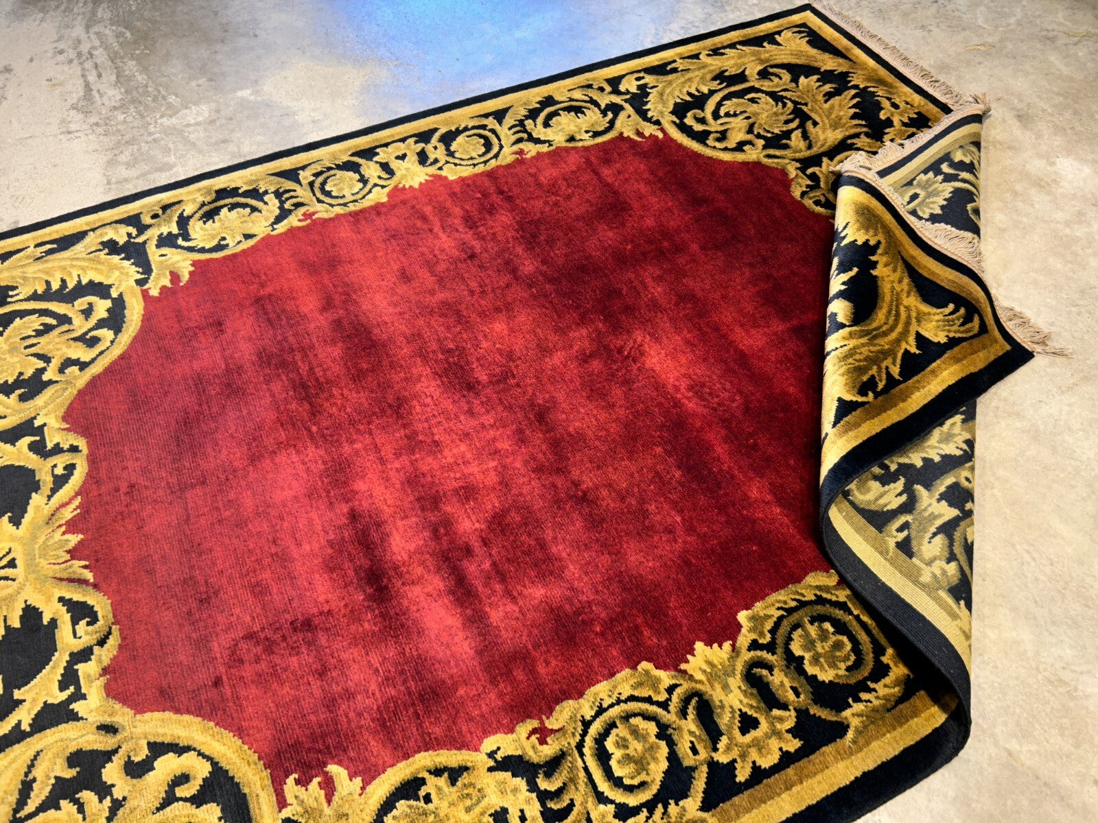 5'11"x8'8'' Hand-Knotted 100% Lamb Wool Pile Tibetan Area Rug - Area Carpet