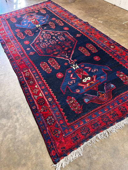 4'7" x 9'9'' Hand-Knotted 100% Lamb Wool Bidjare Area Rug