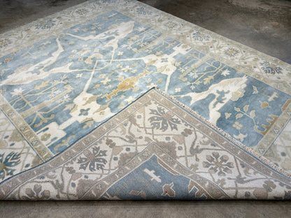 7'10" x 10'0" Hand-Knotted 100% Wool Carpet - Indian Oushak Area Rug