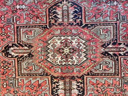 8'10"x11'8" Hand-Knotted 100% Wool Pile Herize Rug