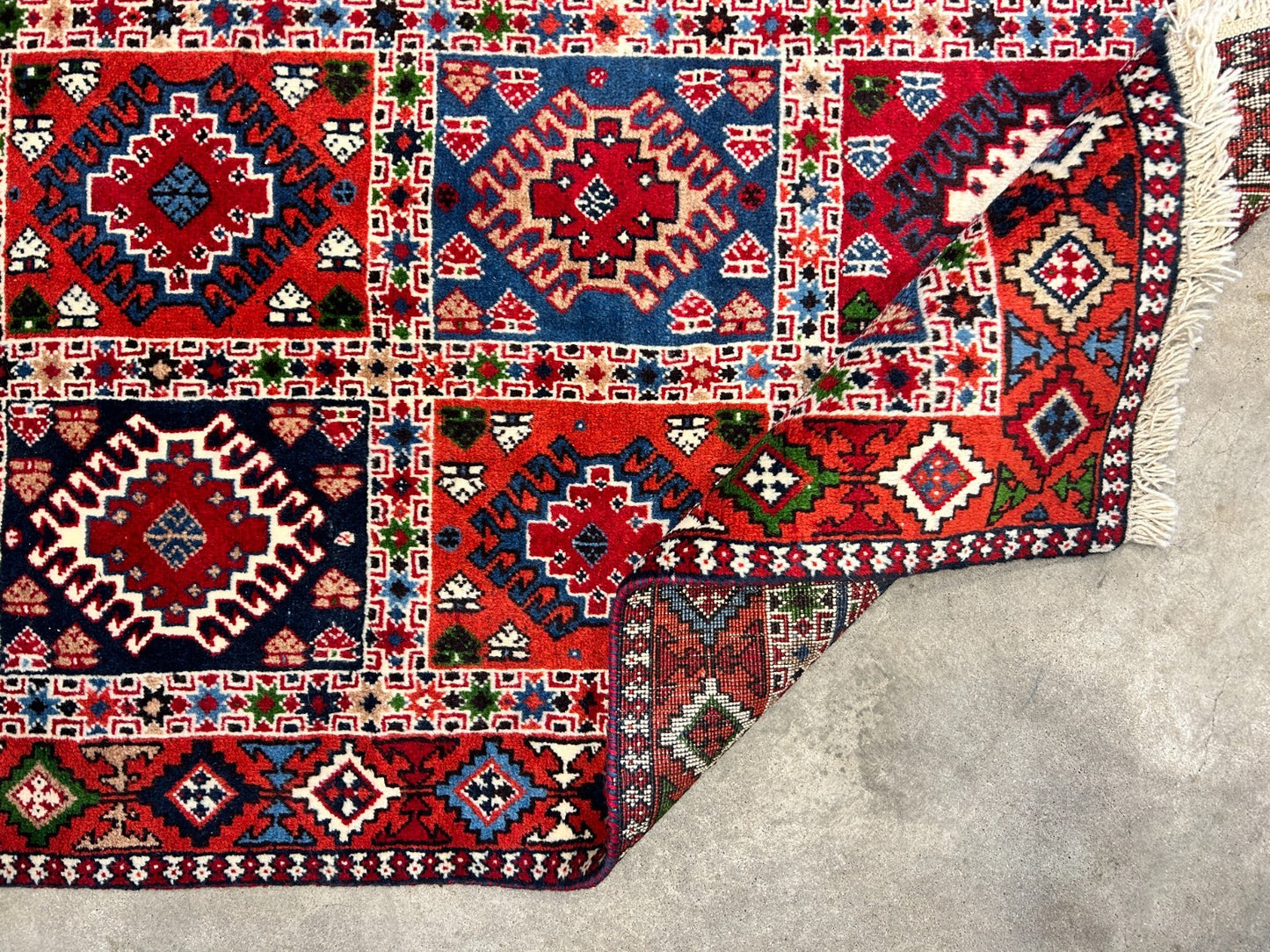 2'7"x4'2" Hand-Knotted 100% Wool Pile Yalamehe Rug