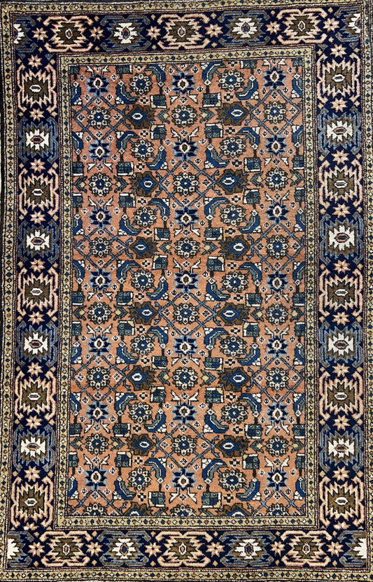 3’4”x5’2” Vintage Hand-Knotted 100% Wool Pile Bidjar Area Rug - Carpet