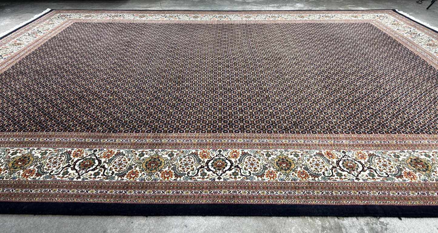 8'4"x11'2" Fine Hand-Knotted 100% Wool Pile Tabrize Fish Style Rug - Carpet