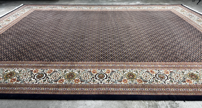 8'4"x11'2" Fine Hand-Knotted 100% Wool Pile Tabrize Fish Style Rug - Carpet