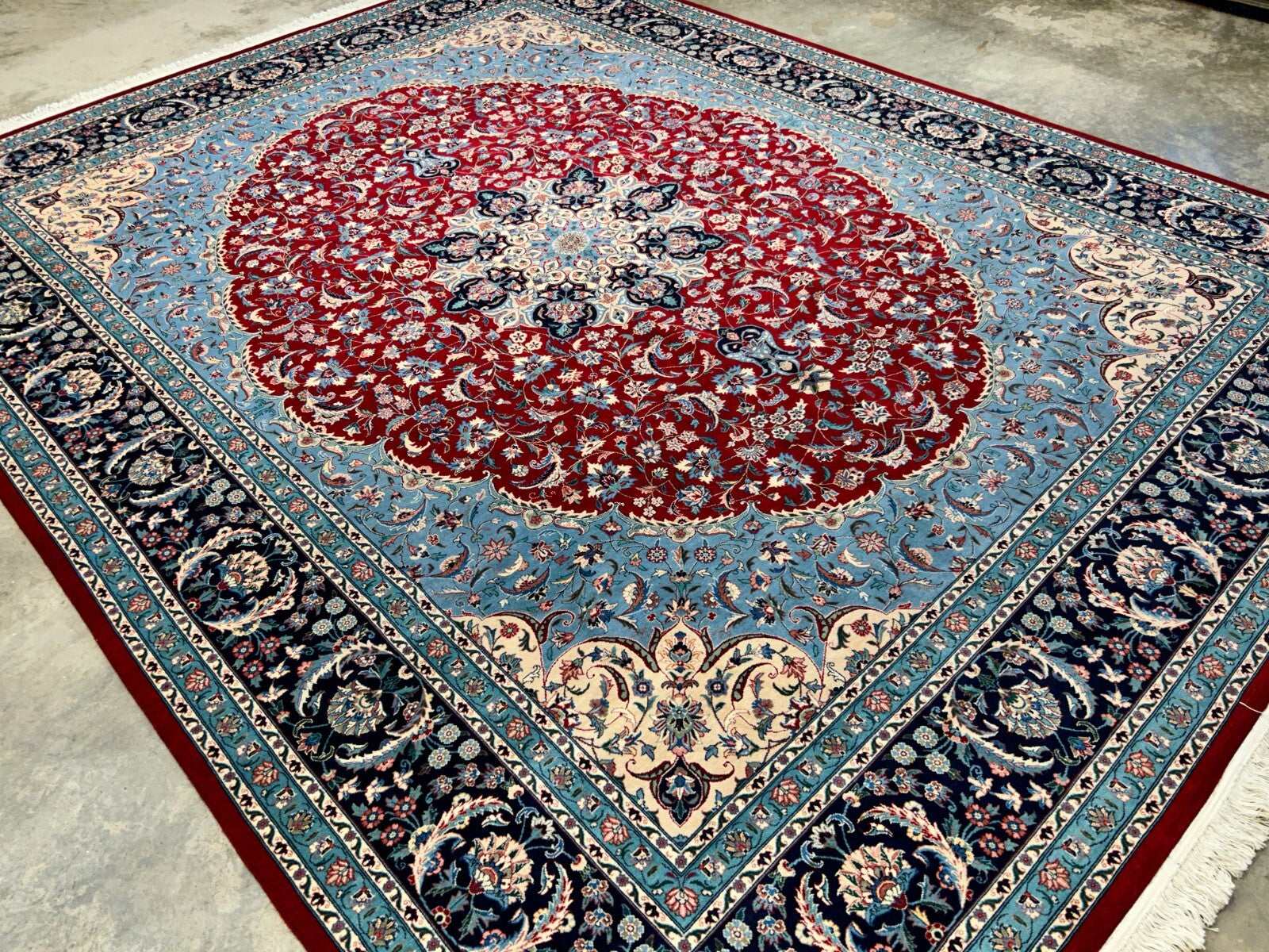 9'1" x 11'11" Very Fine Hand-Knotted 100% Wool Carpet - Tabrize Design Area Rug