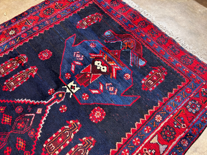 4'7" x 9'9'' Hand-Knotted 100% Lamb Wool Bidjare Area Rug