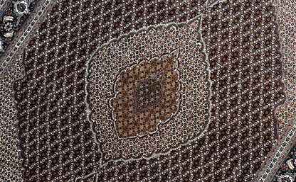 8'4"x11'3" Fine Hand-Knotted Wool & Silk Oriental Rug - Area Carpet