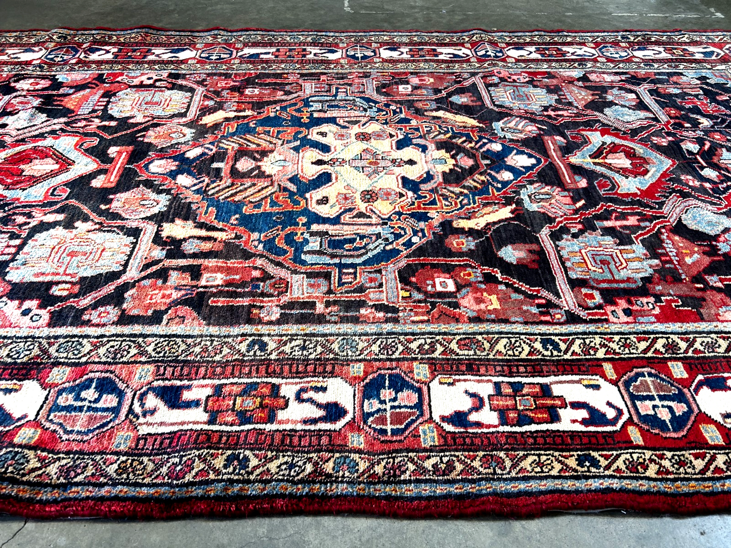 5'2" x 9'2" Hand-Knotted 100% Wool Pile Hamadane Area Rug - Carpet