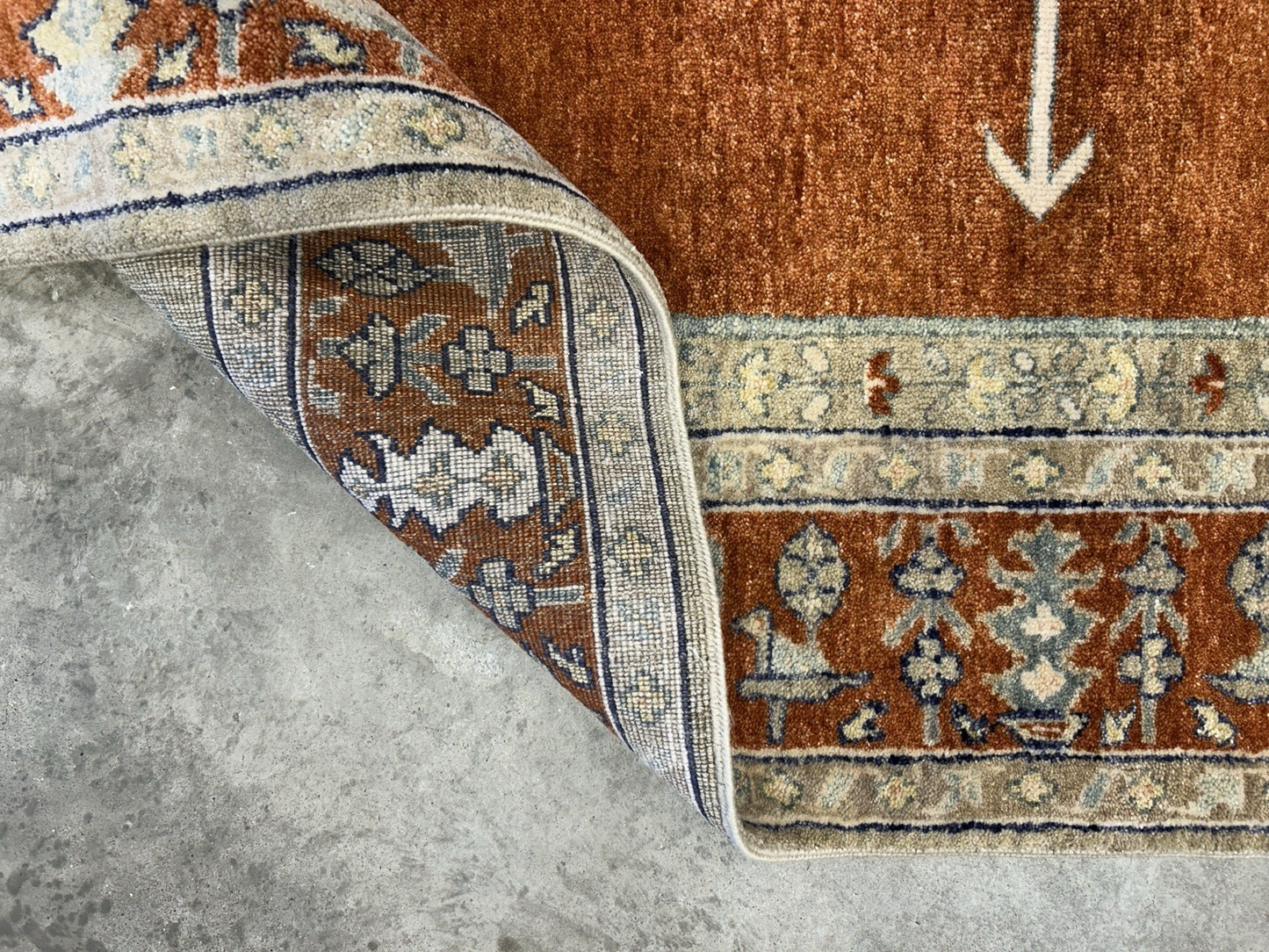 7’10”x9’11” Hand-Knotted 100% Wool Pile Indoserapi Area Rug - Carpet