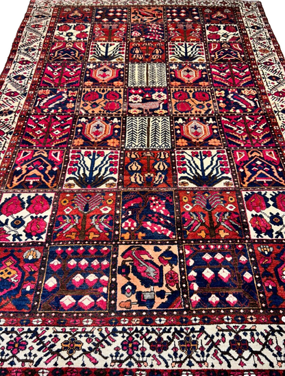 7'1"x10'1" Hand-Knotted 100% Lamb Wool Bakhtiarie Carpet - Area Rug