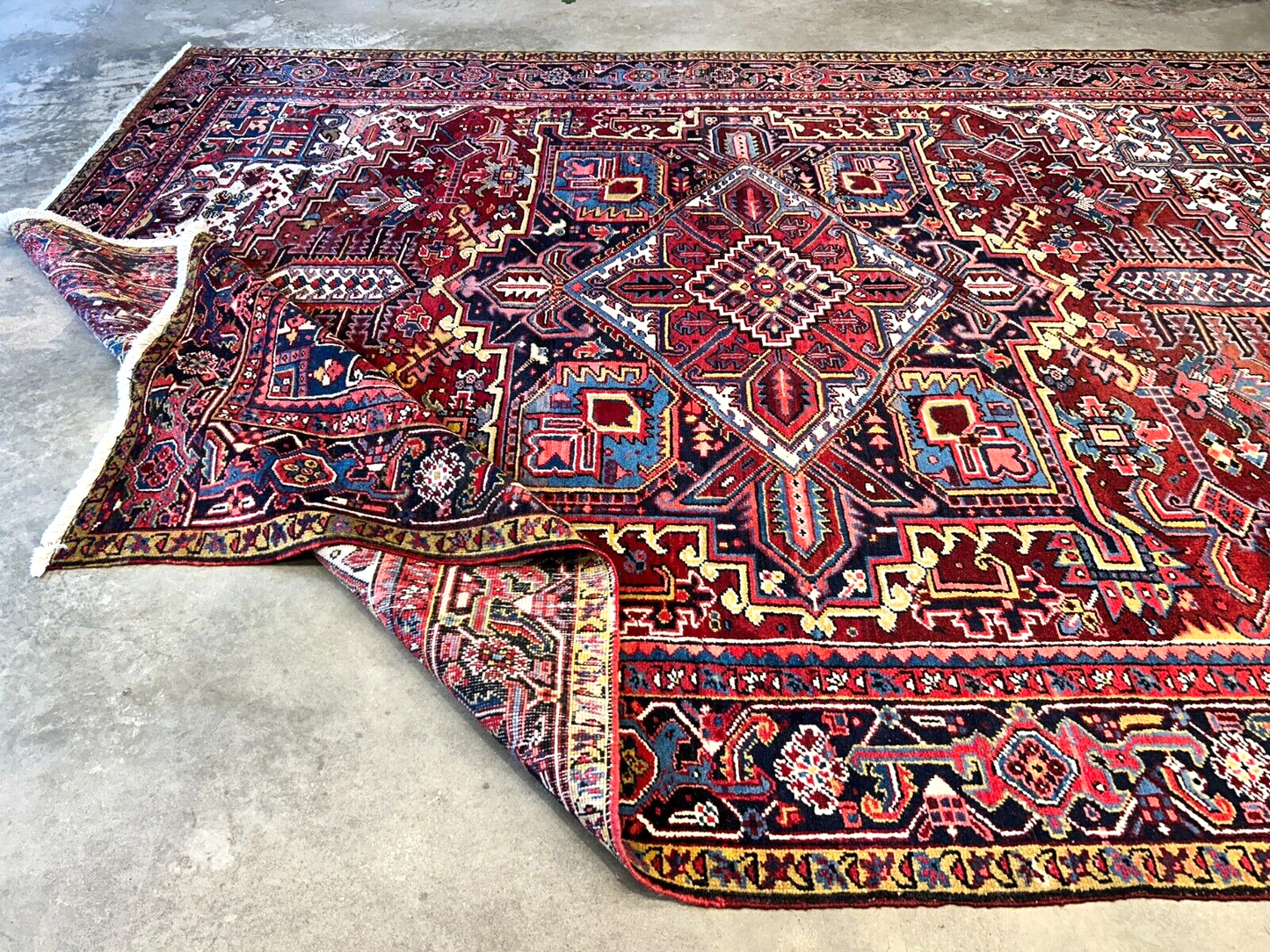 8'10"x12'1" Hand-Knotted 100% Wool Pile Herize Rug