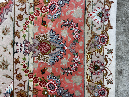 8'3"x11'6" Very Fine Hand-Knotted Wool & Silk Tabrize Area Rug - Signed