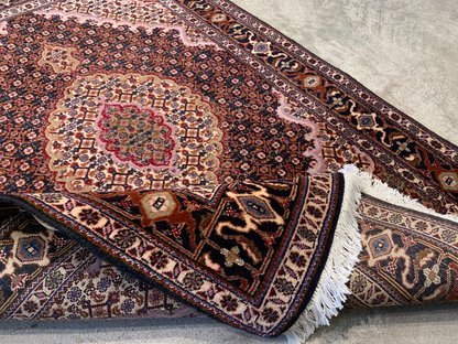 3'3"x5'1'' Hand-Knotted Silk & Wool Tabrize Area Rug - Area Carpet