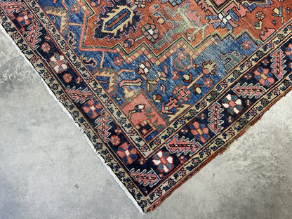 Collector Item- 5’x6’10” Antique Hand-Knotted 100% Wool Pile Serapie Area Rug