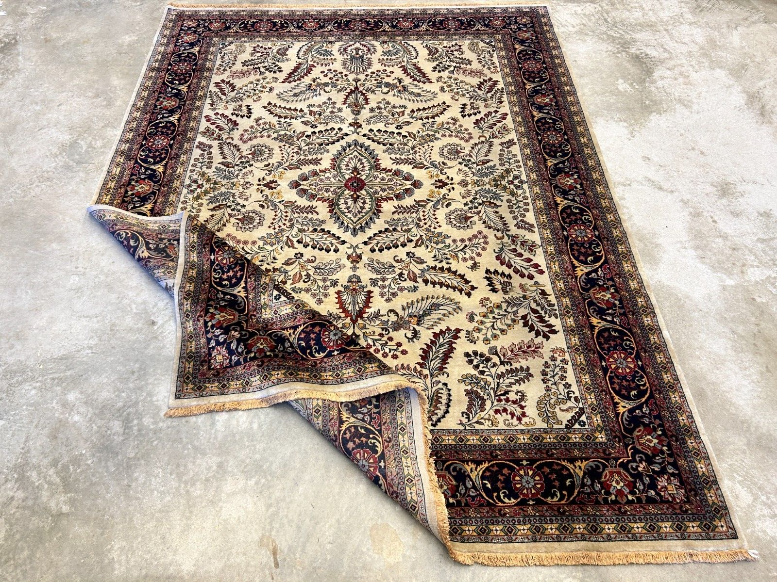 8'8"x11'8" Hand-Knotted 100% Lamb Wool Sarouke Design Carpet - Area Rug