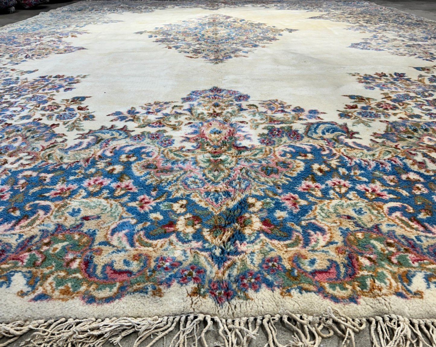10'11"x14'9" Hand-Knotted 100% Wool Pile Kermane Area Rug - Carpet