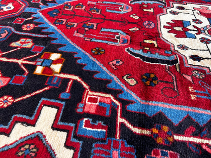 5'8" x 10'11" Hand-Knotted 100% Lamb Wool Pile Hamadane Area Rug - Carpet