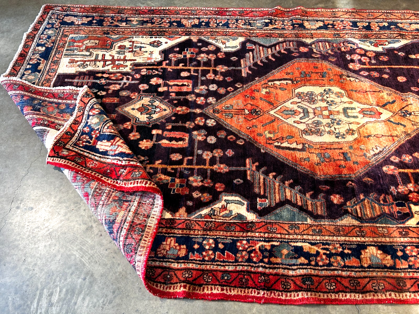 5'7" x 10'9" Hand-Knotted 100% Wool Pile Nahavande Area Rug - Carpet