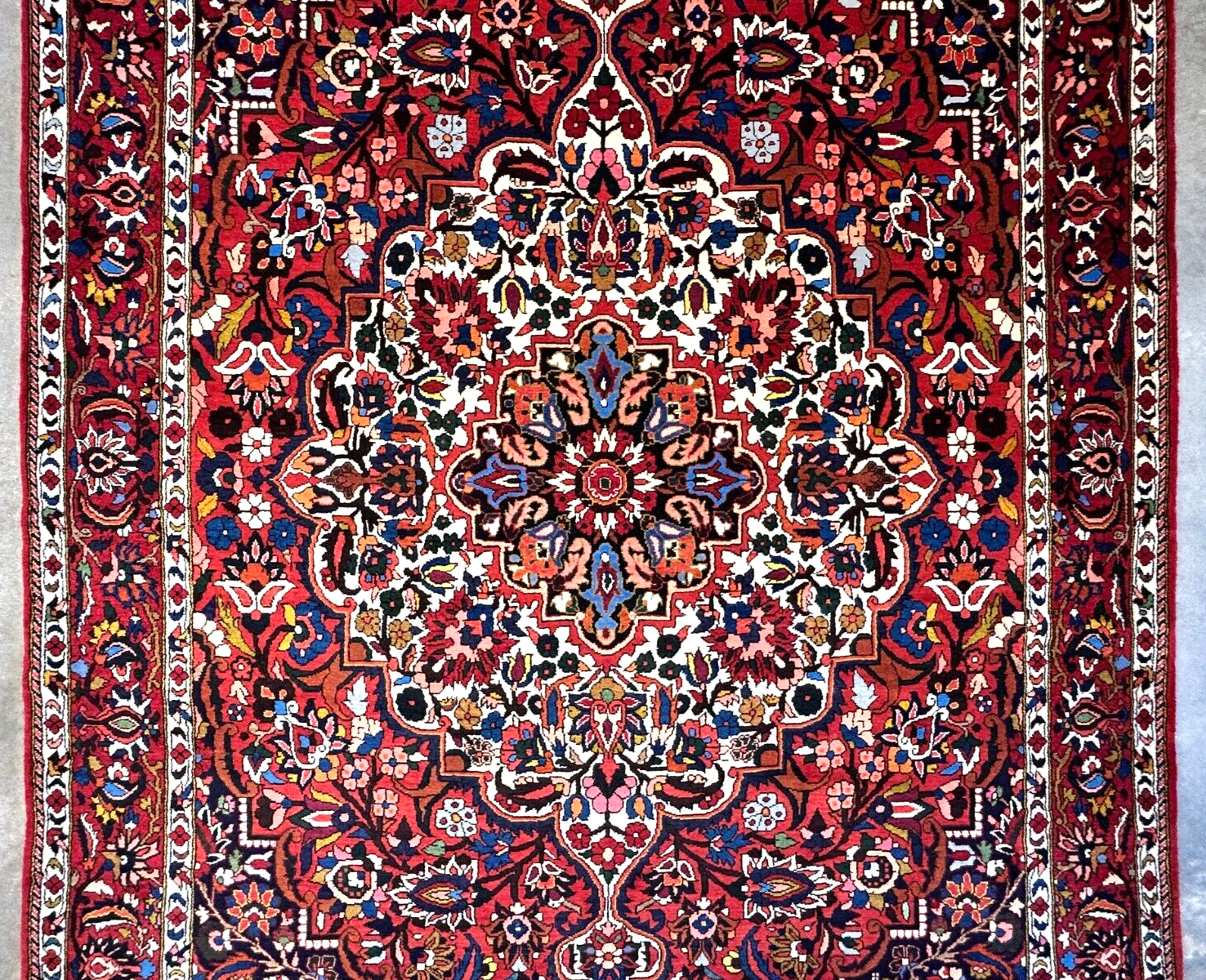 6'11"x9'8" Hand-Knotted 100% Wool Pile Bakhtiarie Carpet - Area Rug