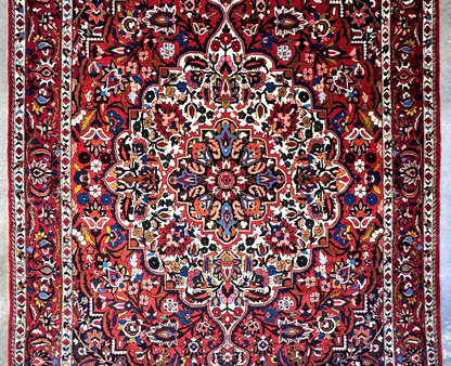6'11"x9'8" Hand-Knotted 100% Wool Pile Bakhtiarie Carpet - Area Rug