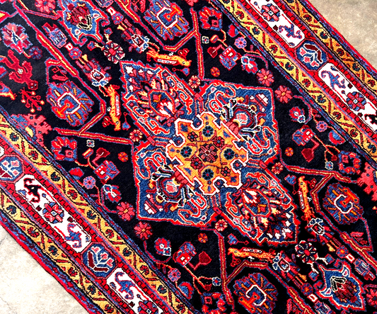 5'0" x 10'3'' Hand-Knotted 100% Lamb Wool Pile Nahavande Area Rug