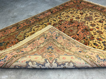 3'4"x6' Very Fine Hand-Knotted Wool & Silk Tabrize Rug