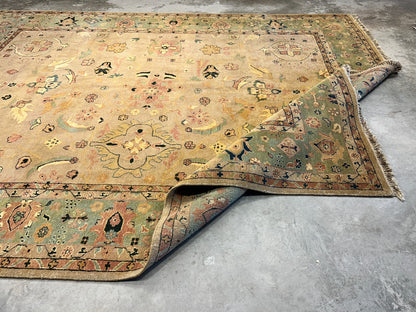 9'x12' Hand-Knotted 100% Wool Pile Hamadane Design Carpet - Area Rug