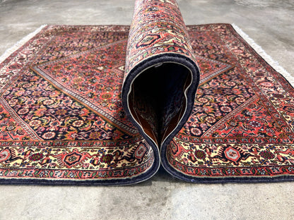 3'8"x5'7" Hand-Knotted 100% Wool Bidjare Carpet - Area Rug