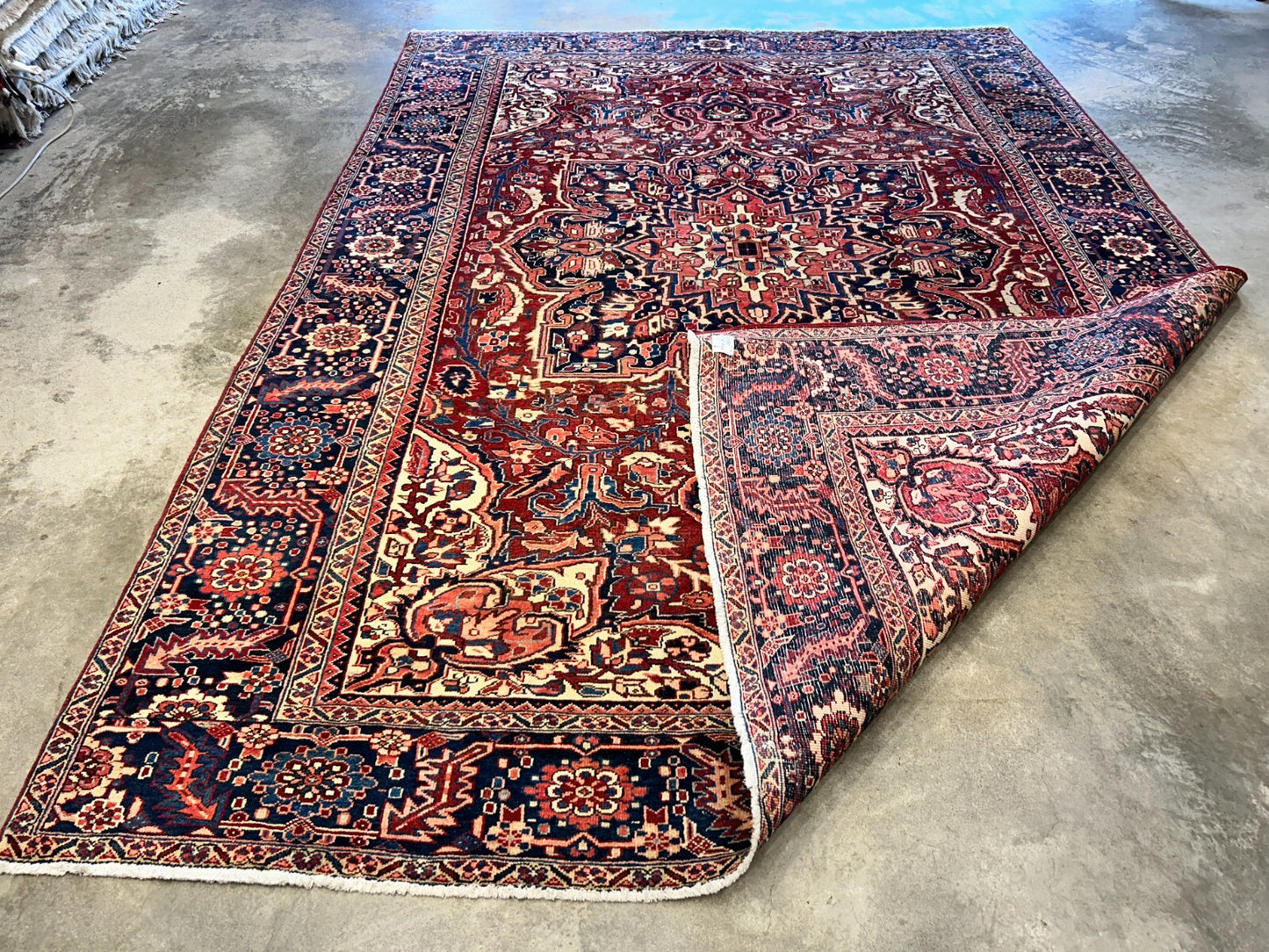 8'5"x11'9" Hand-Knotted 100% Wool Pile Herize Rug