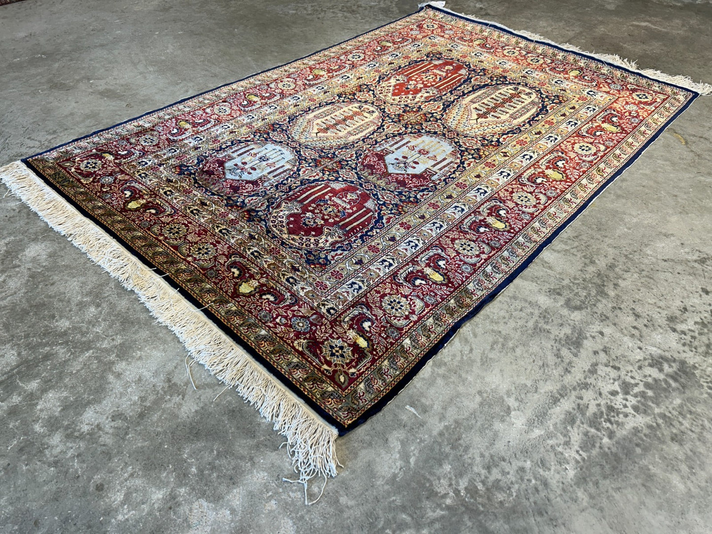 3'x4'5" Exquisite Fine Hand-Knotted 100% Silk Hereke Area Rug