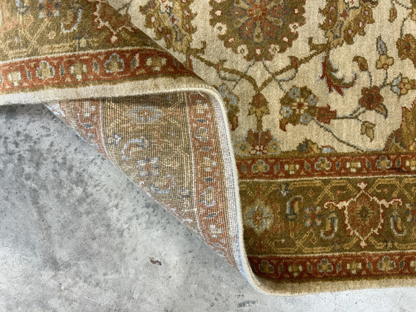 4'2"x6' Fine Hand-Knotted 100% Wool Pile All-Over Area Rug - Carpet