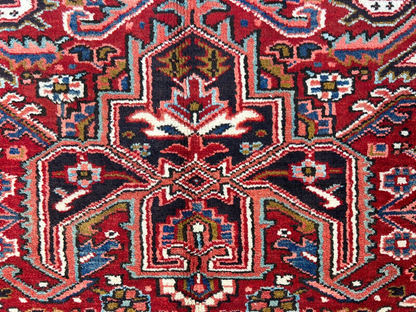 7'10"x11'4" Hand-Knotted 100% Wool Pile Herize Rug