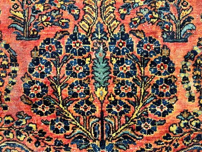 8'11"x11'8" Antique Fine Lamb Wool Sarouke Rug Hand-knotted Carpet