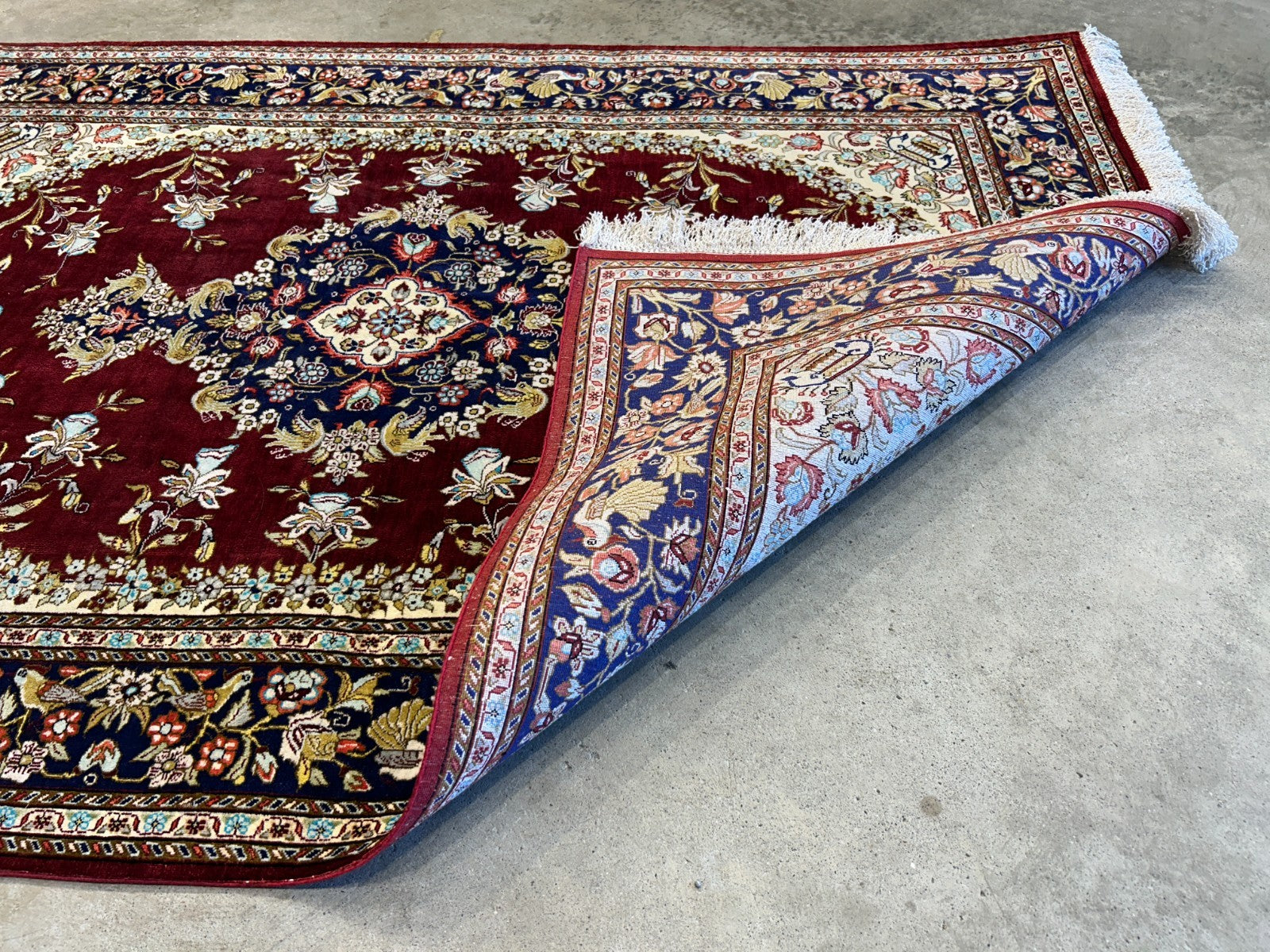3'3"x5' Exquisite Fine Hand-Knotted 100% Silk Qume Area Rug