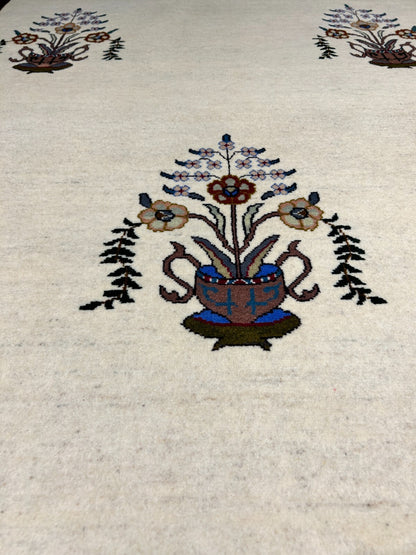 6'4"x9'5" Hand-Knotted 100% Wool Carpet - Gabeh Area Rug