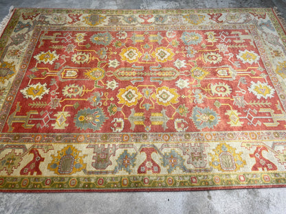 6'2"x8'11" Hand-Knotted 100% Wool Pile India-Farahane Carpet - Area Rug