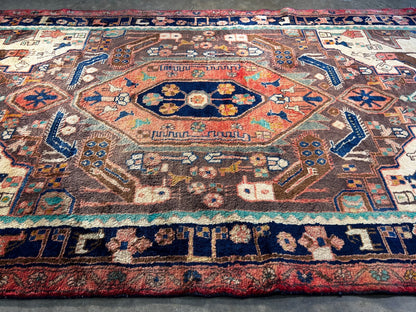 4'9" x 7'10" Hand-Knotted 100% Wool Pile Nahavande Area Rug